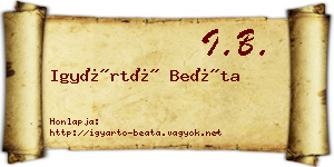 Igyártó Beáta névjegykártya