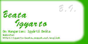 beata igyarto business card